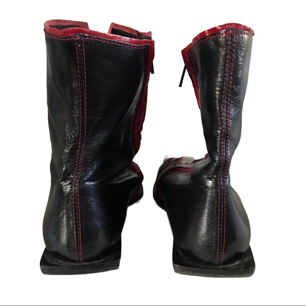 GOFFREDO FANTINI MATERIA PRIMA BLACK, RED AND WHITE STAR DESIGN BOOTS (36) - Picture 9 of 13